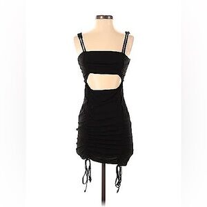 Wild Fable Black Cocktail Mini Dress - Size XS - Cut Out Dress with Drawstrings